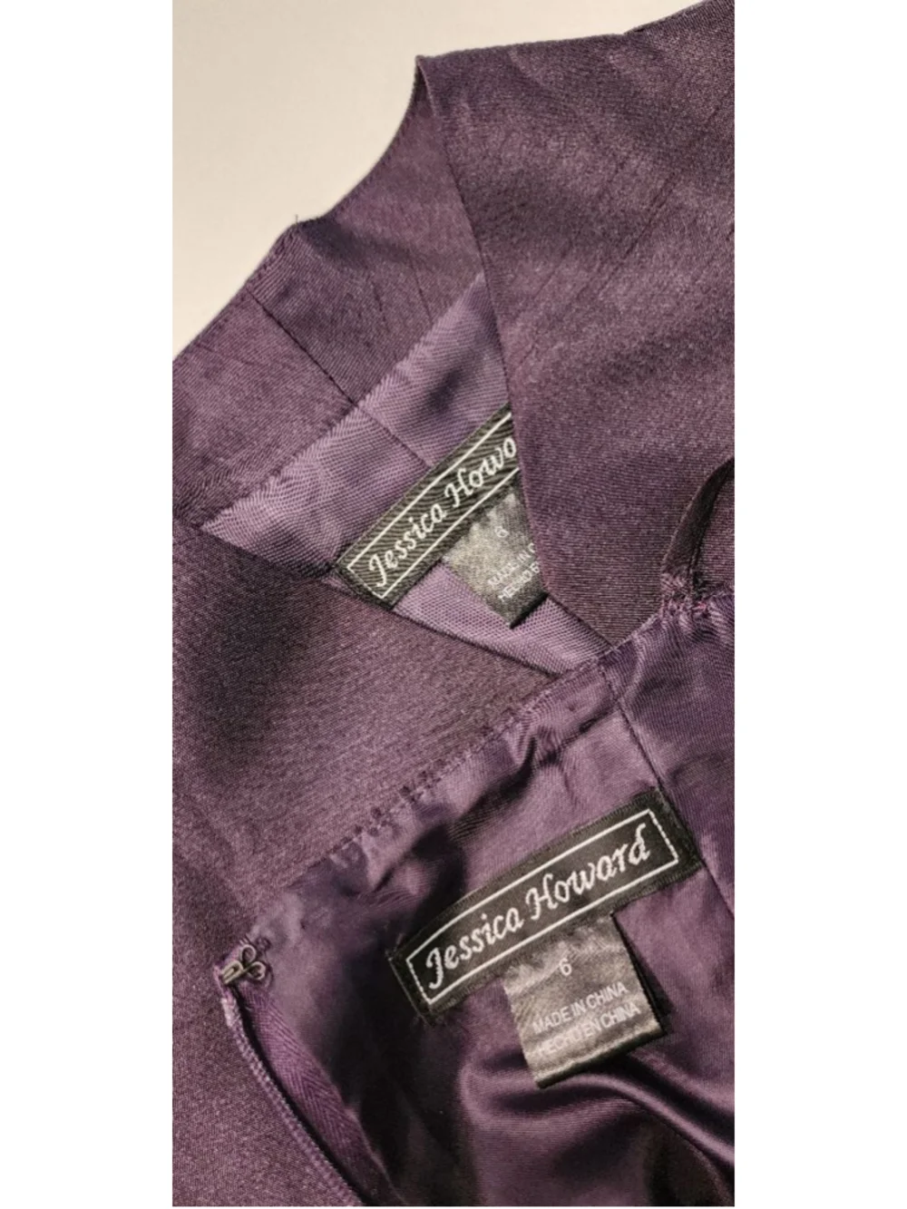 Jessica Howard Purple Formal Dress & Bolero Jacket Womens 6 Beaded Evening Gown